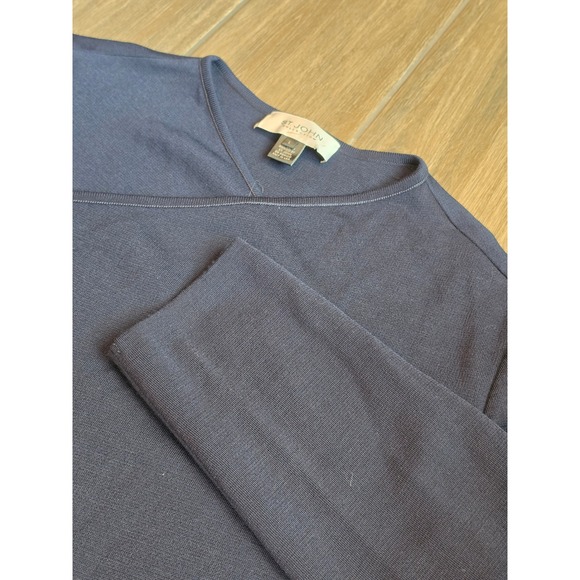 St. John Collection Sweaters - St John Collection Navy Blue Knit Asymmetrical Wrap Front Cardigan Sweater L